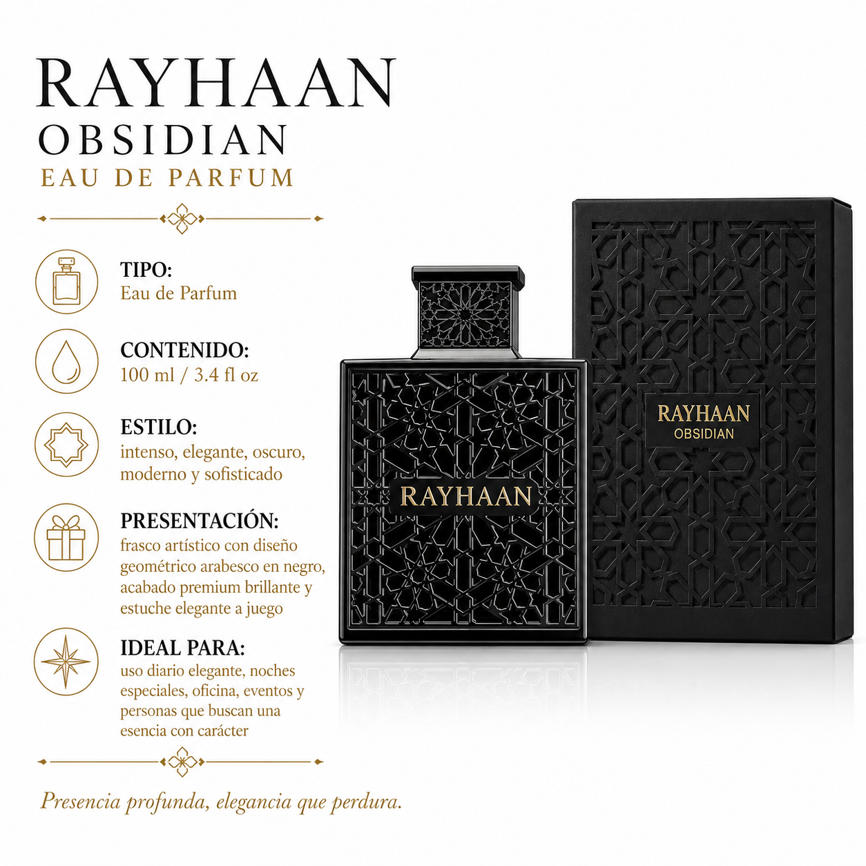 Rayhaan Obsidian Eau de Parfum Masculino 100ml