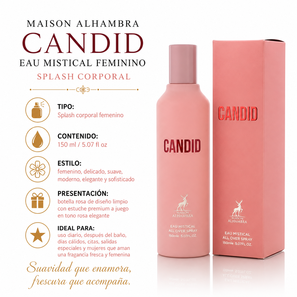 Maison Alhambra Candid Eau Mistical Splash Corporal Femenino 150ml