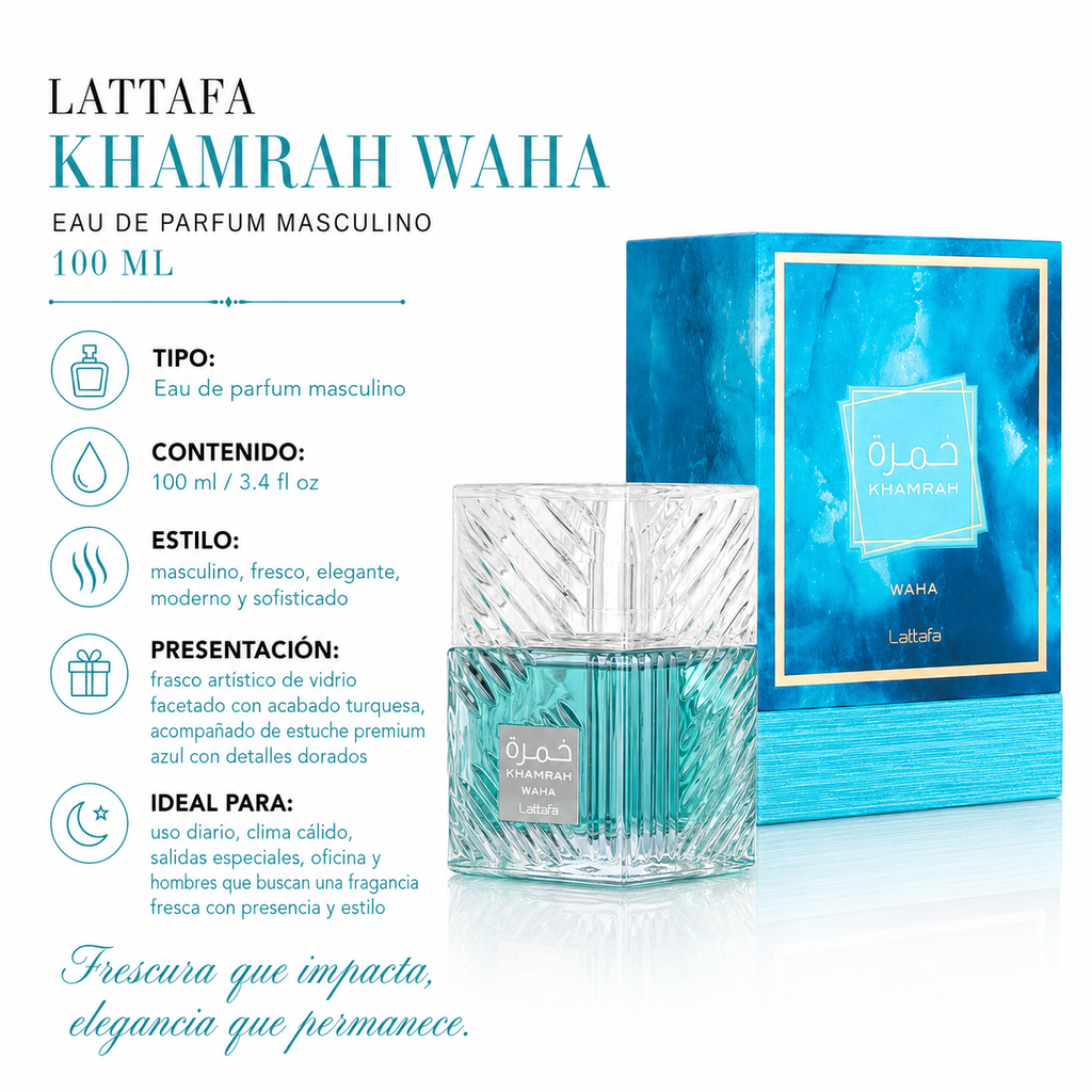 Lattafa Khamrah Waha Eau de Parfum Masculino 100ml