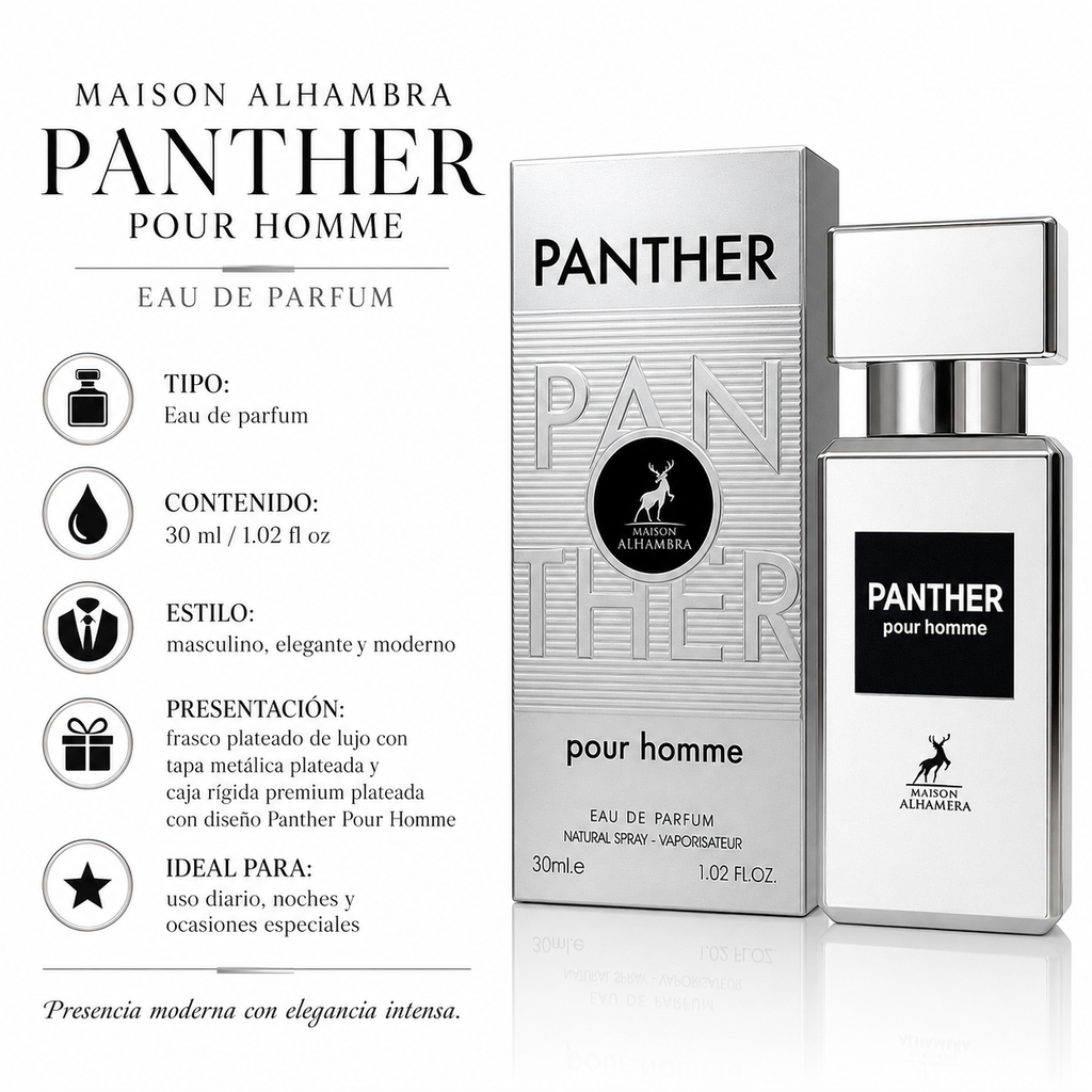 Maison Alhambra Panther Pour Homme Eau de Parfum Masculino 30ml