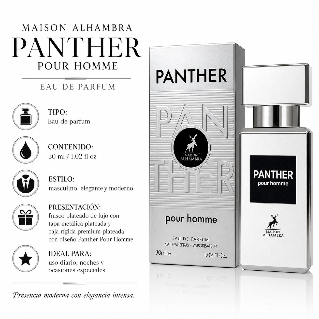 Maison Alhambra Panther Pour Homme Eau de Parfum Masculino 30ml