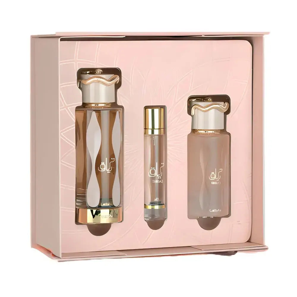 Kit Lattafa Teriaq EDP Femenino 100ml + 12ml + Hair Mist 50ml
