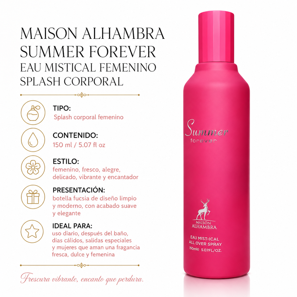 Maison Alhambra Summer Forever Eau Mistical Splash Corporal Femenino 150ml