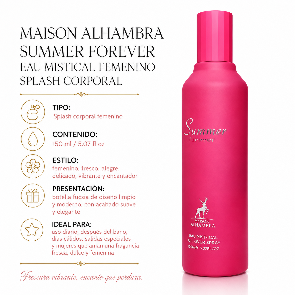 Maison Alhambra Summer Forever Eau Mistical Splash Corporal Femenino 150ml
