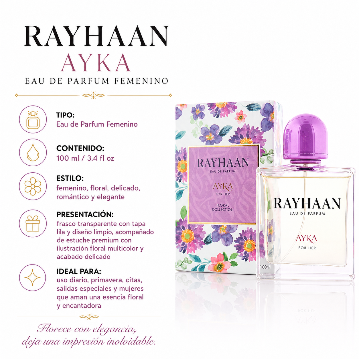 Rayhaan Ayka Pour Eau de Parfum Femenino 100ml