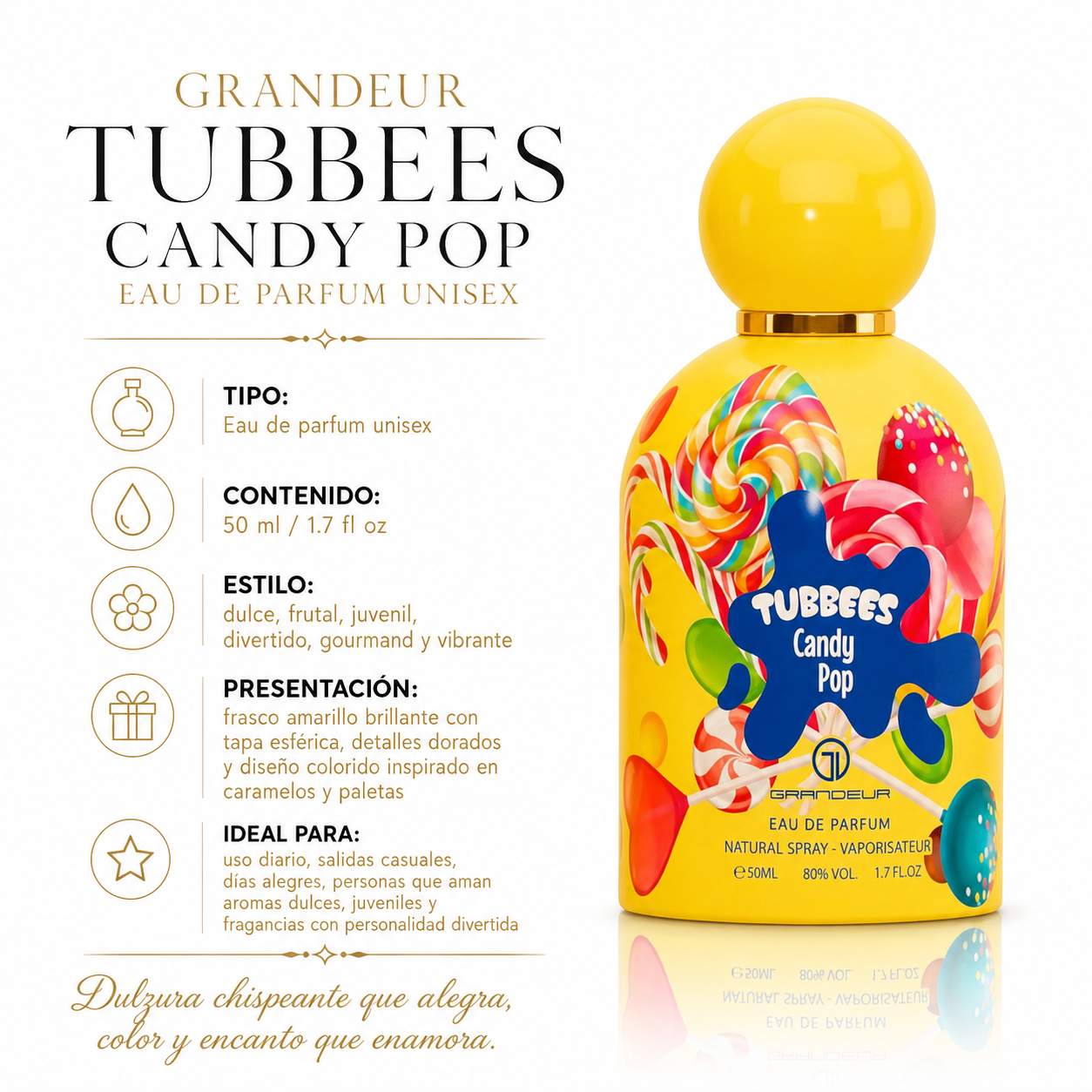 Grandeur Tubbees Candy Pop Eau de Parfum Unisex 50ml