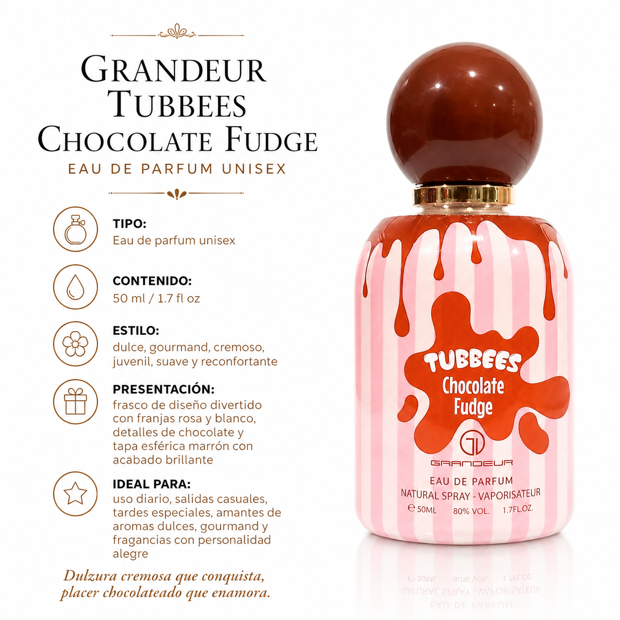 Grandeur Tubbees Chocolate Fudge Eau de Parfum Unisex 50ml