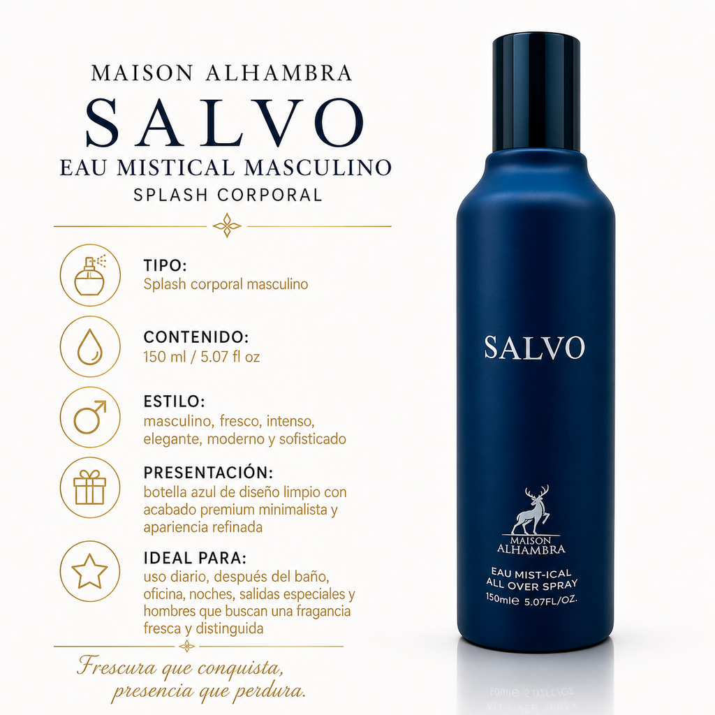 Maison Alhambra Salvo Eau Mistical Splash Corporal Masculino 150ml