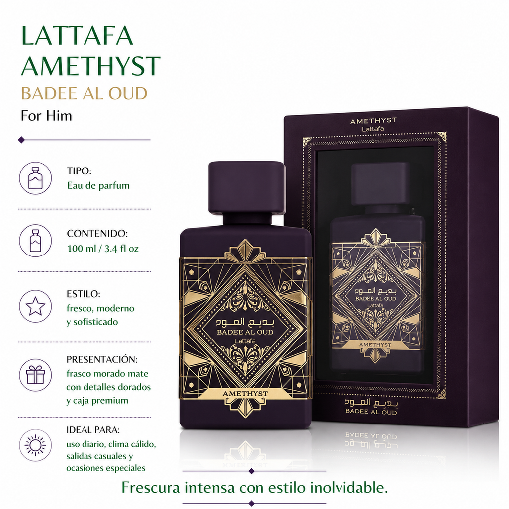 Lattafa Badee Al Oud Amethyst Unissex Eau de Parfum 100ml