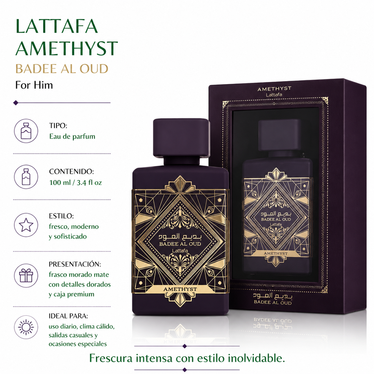 Lattafa Badee Al Oud Amethyst Unissex Eau de Parfum 100ml