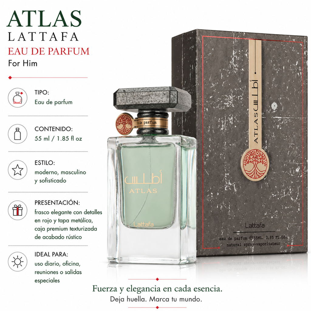 Lattafa Atlas Eau de Parfum Masculino 55ml