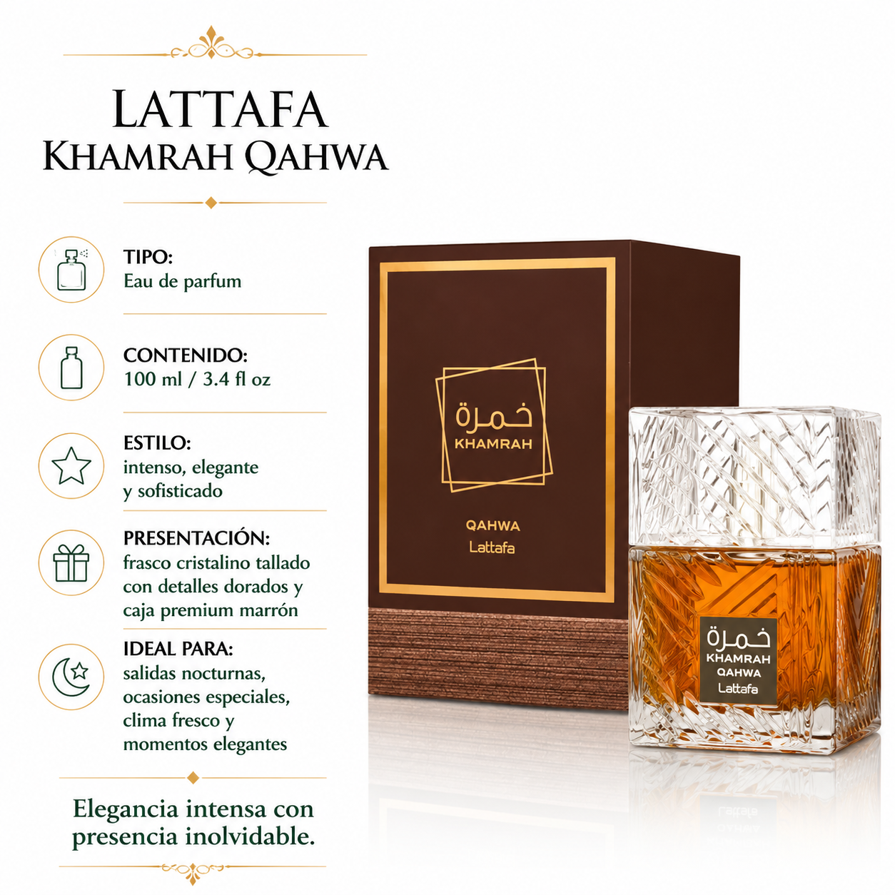 Lattafa Khamrah Qawha Eau de Parfum Unissex 100ml