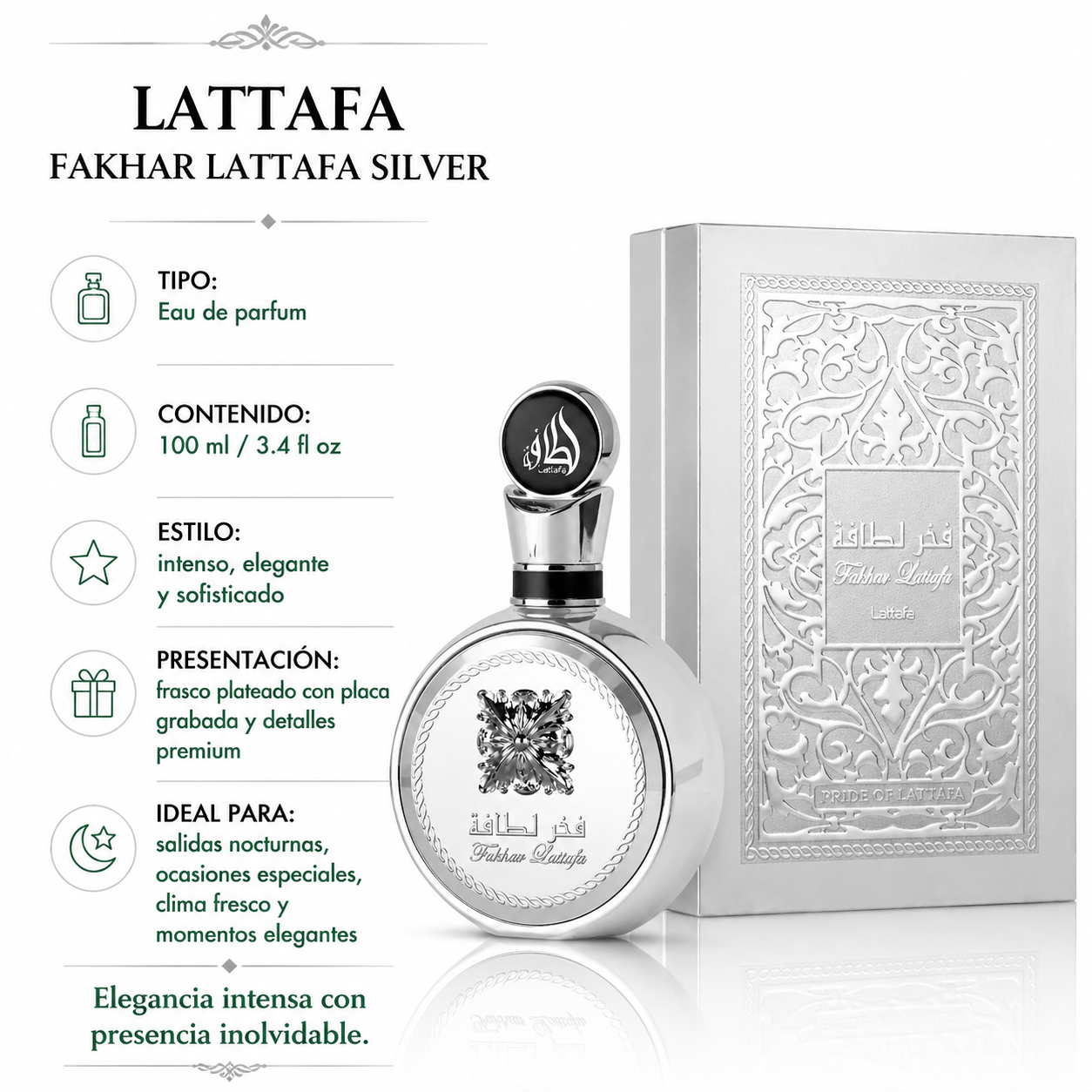 Lattafa Fakhar Platin Eau de Parfum Unissex 100ml