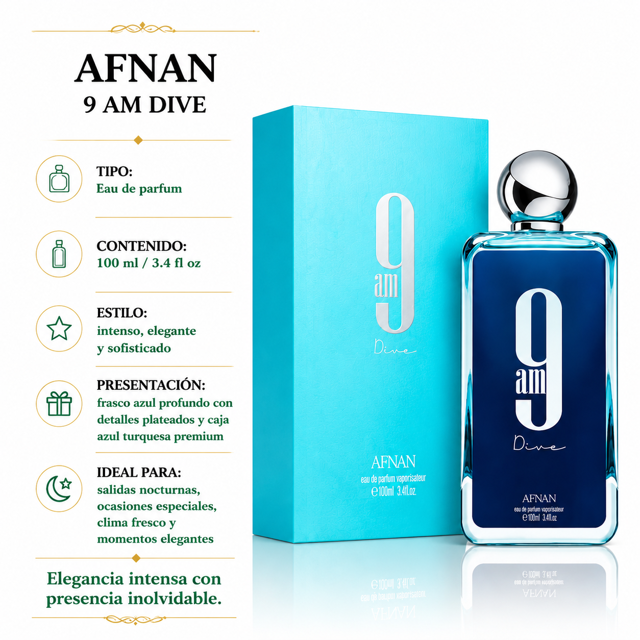 Afnan 9AM Dive Eau de Parfum Unissex 100ml