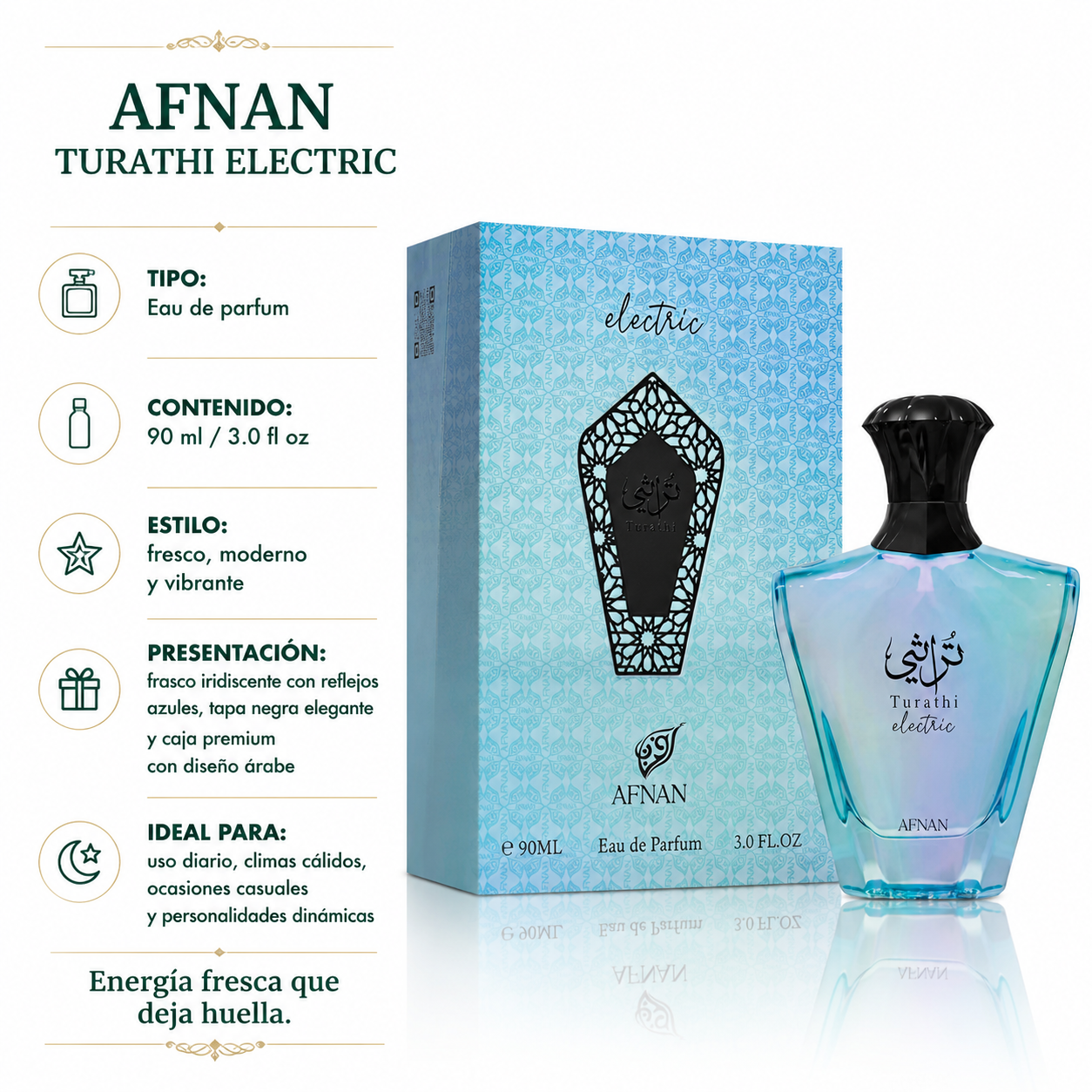 Afnan Turathi Electric Eau de Parfum Unissex 90ml