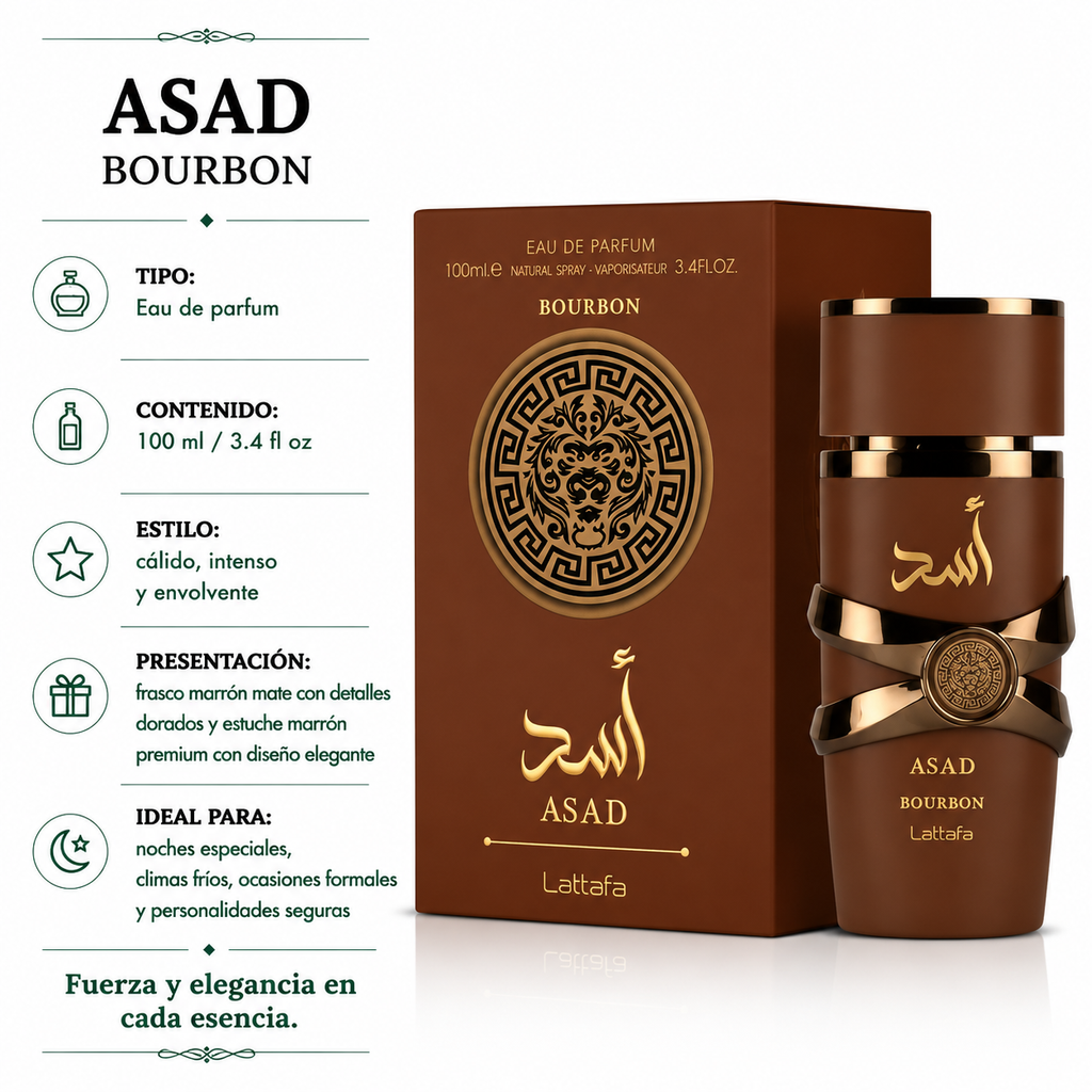 Lattafa Asad Bourbon Eau de Parfum Unissex 100ml