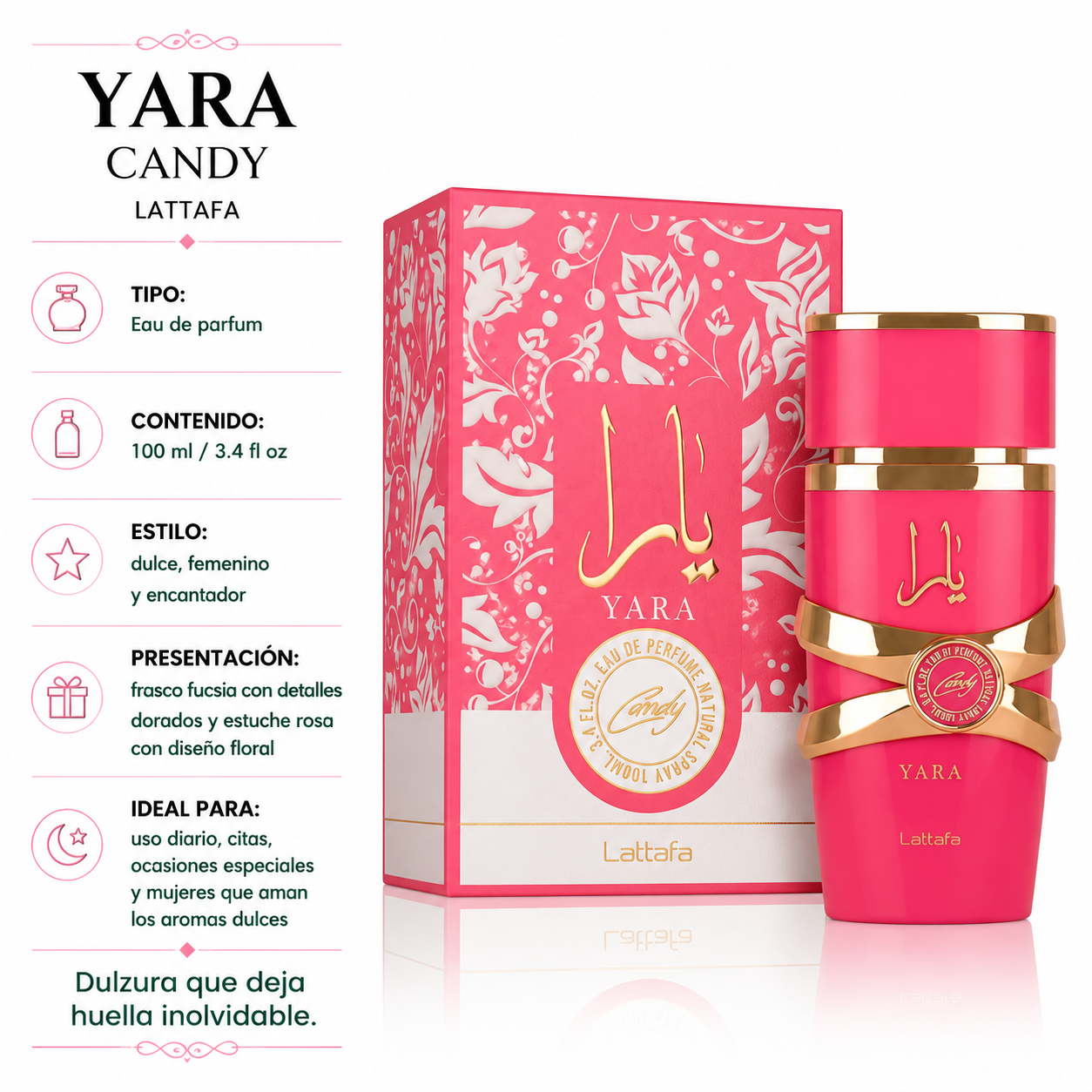 Lattafa Yara Candy Eau de Parfum Femenino 100ml