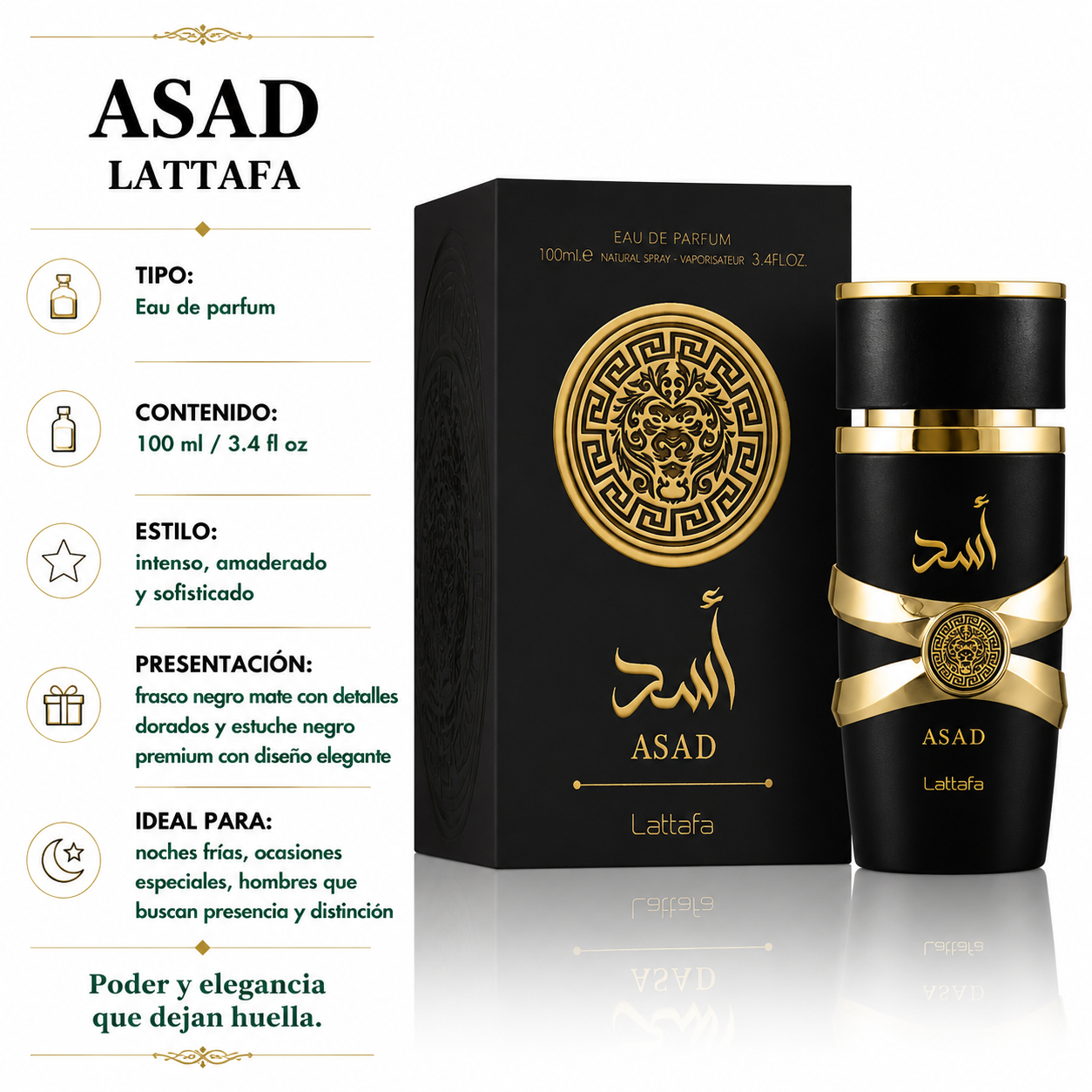 Lattafa Asad EDP 100ml Negro