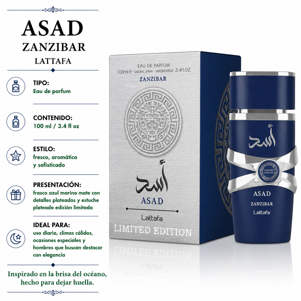 Lattafa Asad Zanzibar Limited Edition Eau de Parfum Masculino 100ml