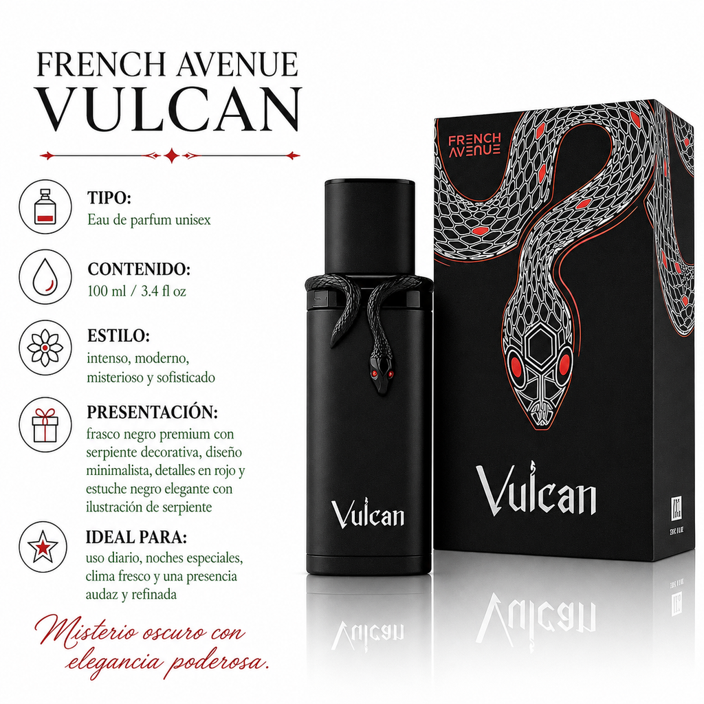 French Avenue Vulcan Black Extrait de Parfum Masculino 100ml