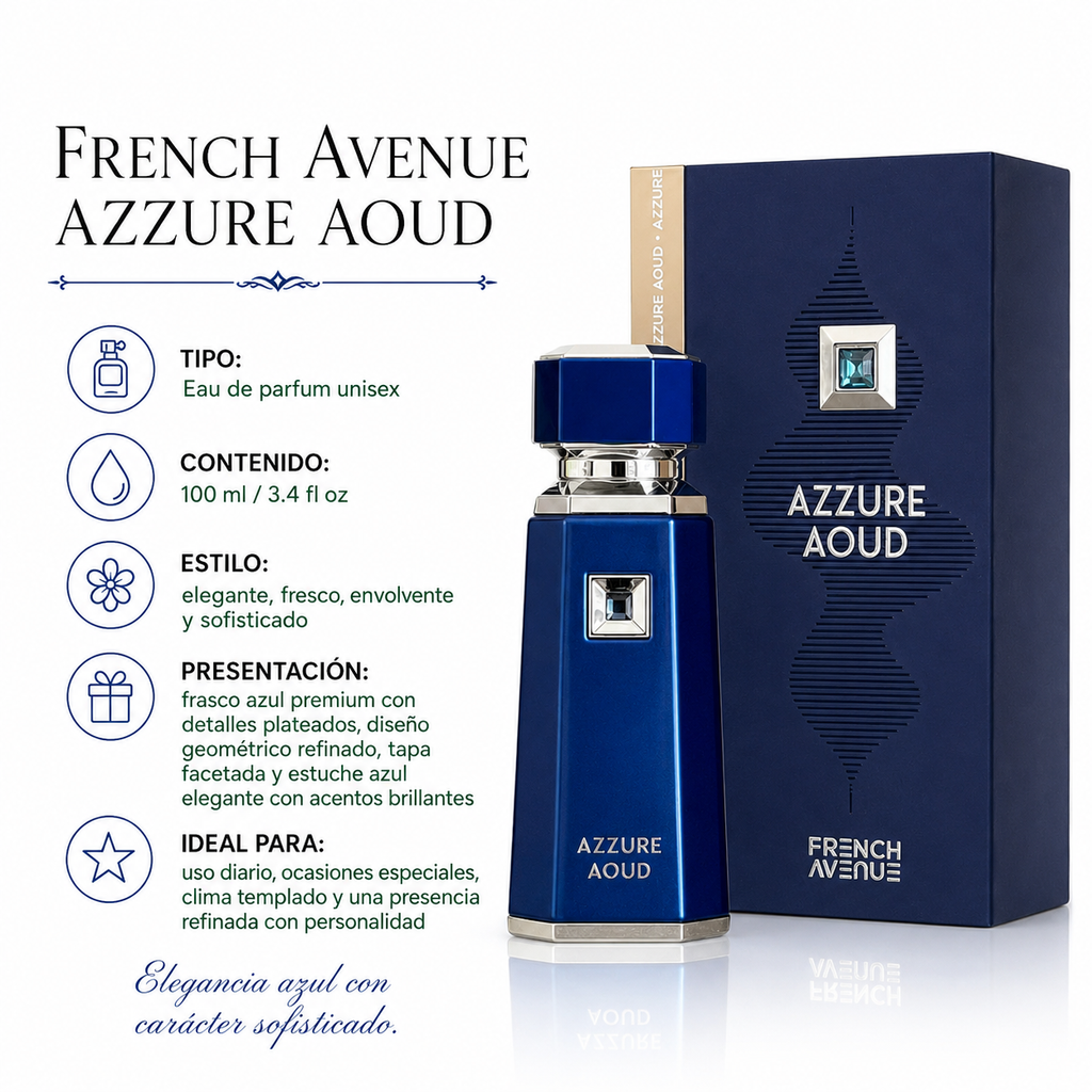 French Avenue Azzure Aoud Eau de Parfum Masculino 100ml