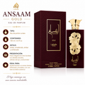 Lattafa Ansaam Gold Eau de Parfum Femenino 100ml.