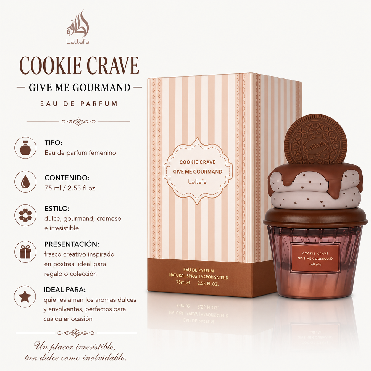 Lattafa Cookie Crave Eau de Parfum Femenino 75ml
