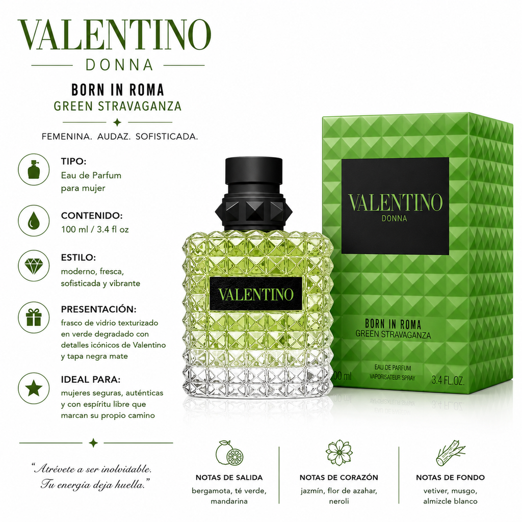 Valentino Born In Roma Donna Green Stravaganza Eau de Parfum Unisex 100ml