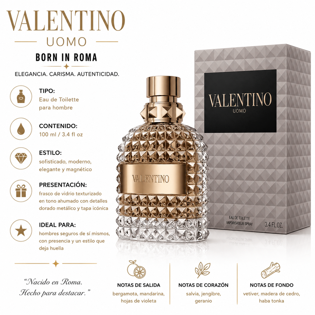 Valentino Uomo Eau de Toilette Masculino 100ml