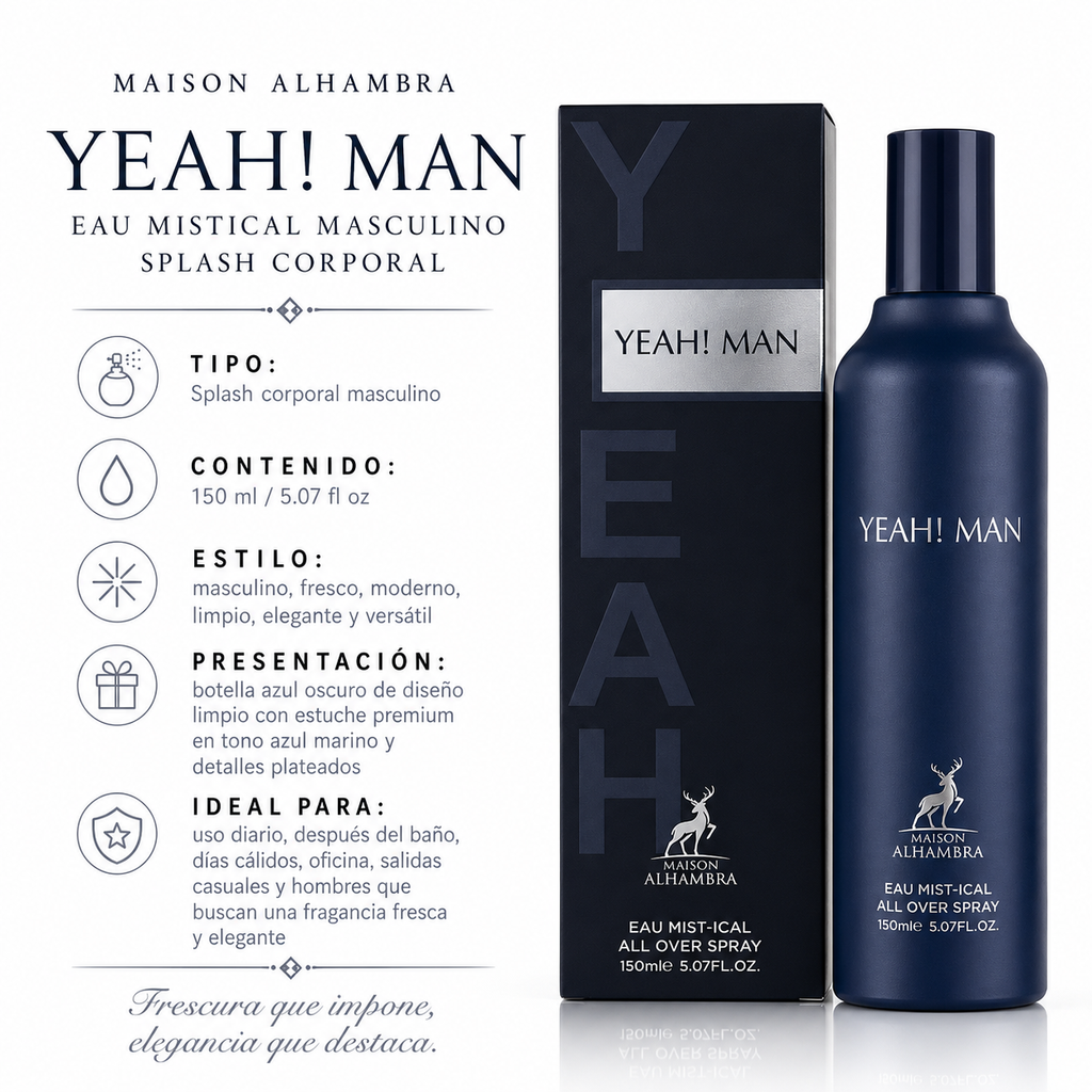 Maison Alhambra Yeah! Man Eau Mistical Splash Corporal Masculino 150ml