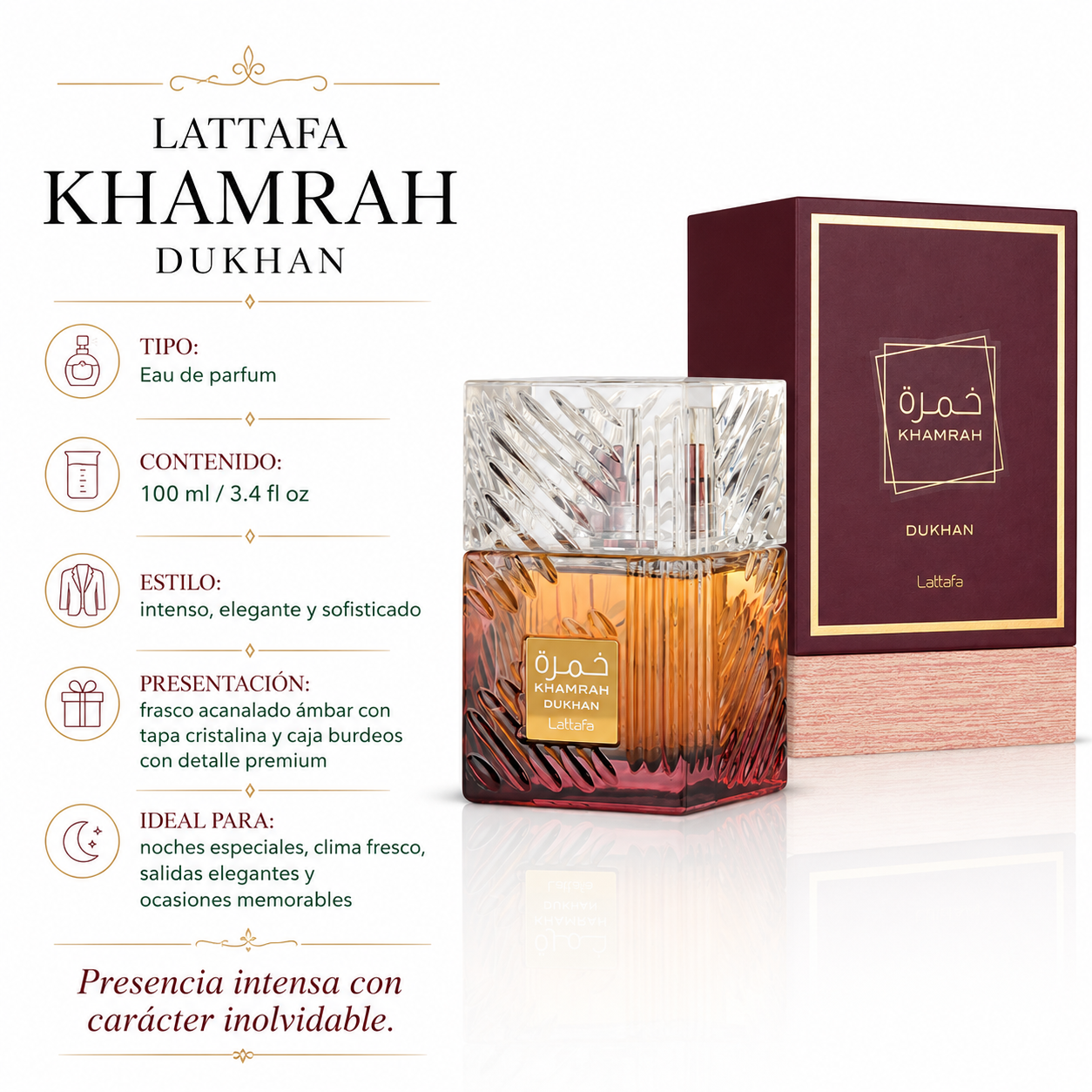 Lattafa Khamrah Dukhan Unissex Eau de Parfum 100ml