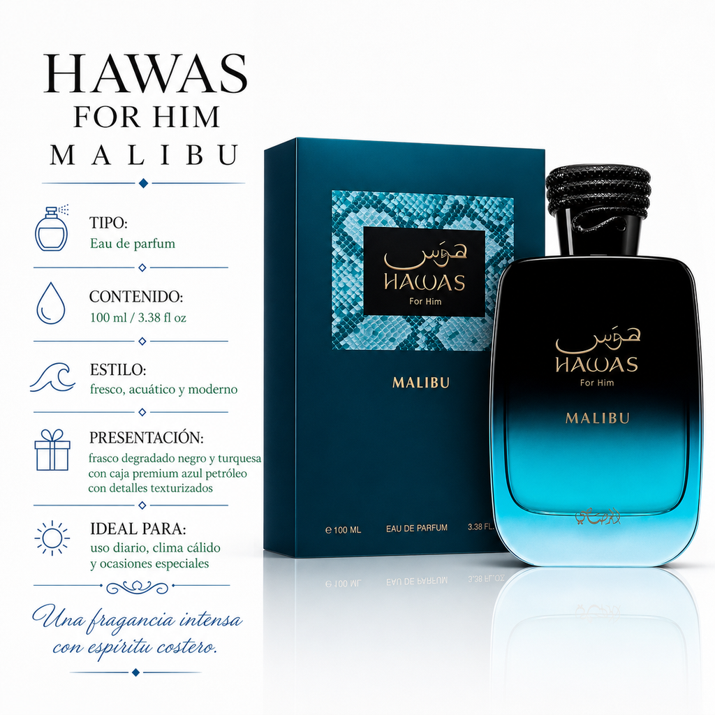 Rasasi Hawas Malibu Eau de Parfum Unissex 100ml