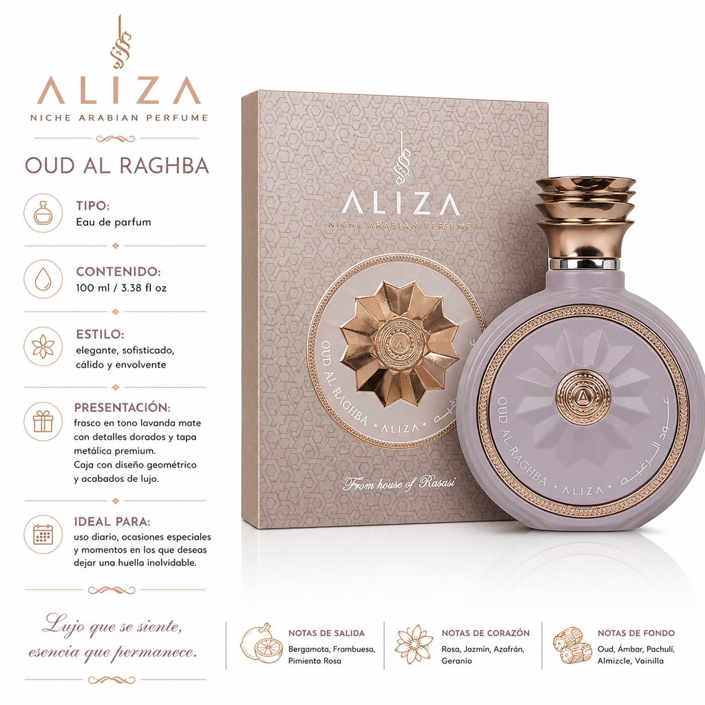 Rasasi Aliza Oud Al Raghba Eau de Parfum Femenino 100ml