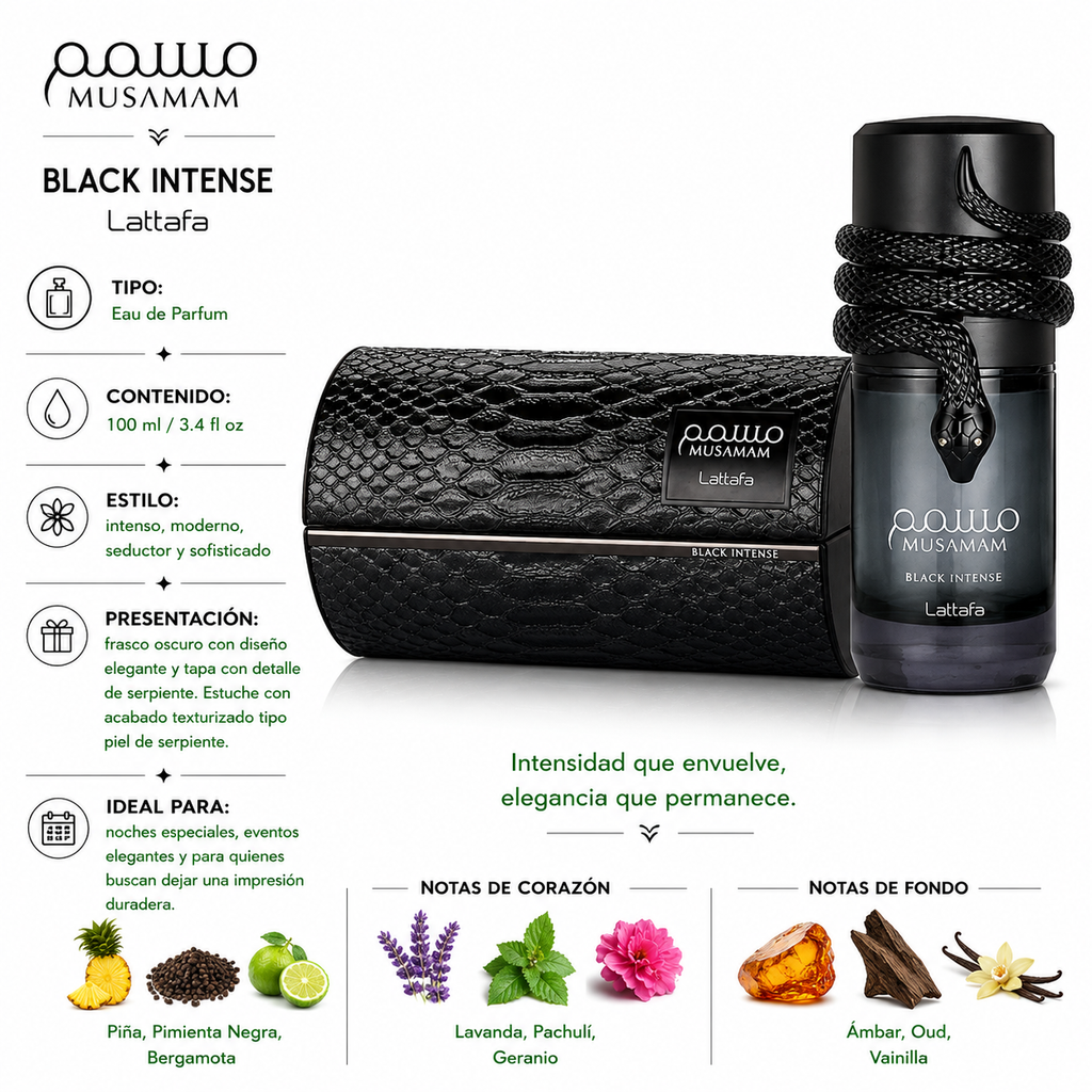 Lattafa Musaman Black Intense Unissex Eau de Parfum 100ml