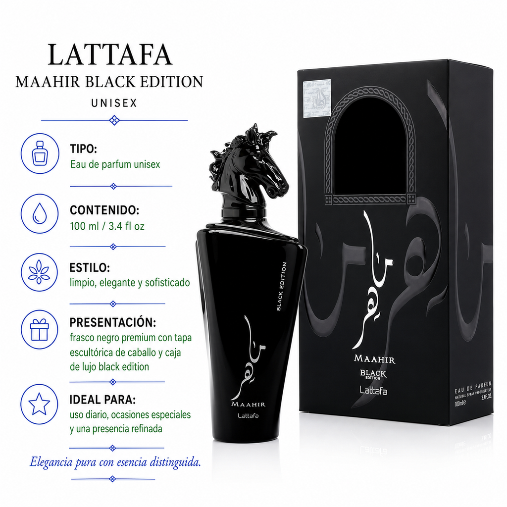 Lattafa Maahir Black Edition Eau de Parfum Masculino 100ml