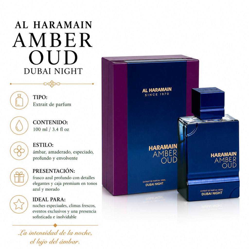 Al Haramain Amber Oud Dubai Night Eau de Parfum Masculino 100ml