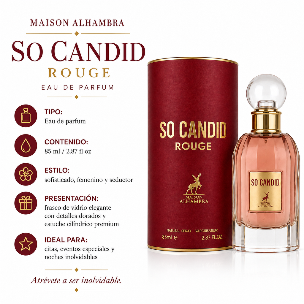 Maison Alhambra Candid Rouge Eau de Parfum Femenino 85ml