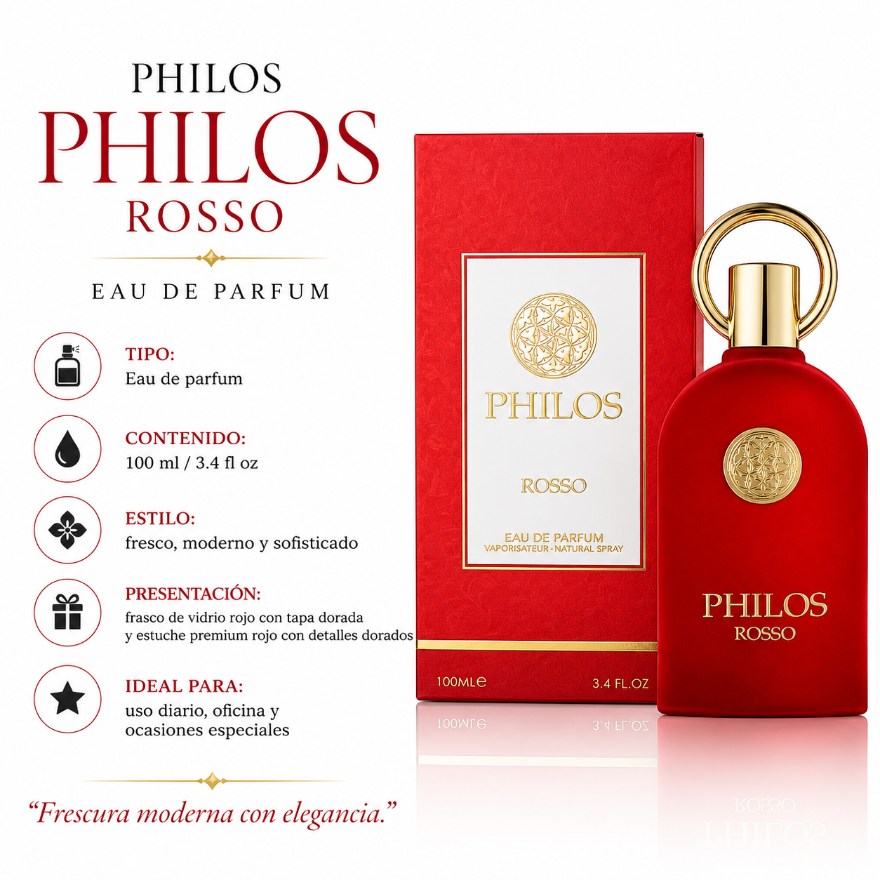 Maison Alhambra Philos Rosso Eau de Parfum Unisex 100ml