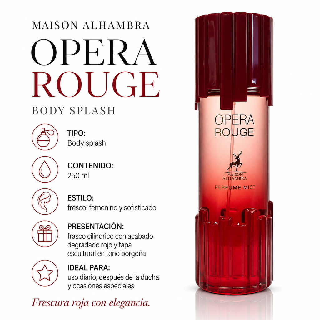 Body Splash Maison Alhambra Opera Rouge Unisex 250ml