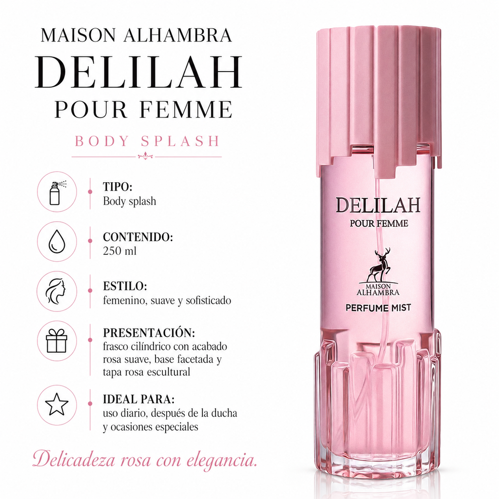 Body Splash Maison Alhambra Delilah Pour Femme Femenino 250ml