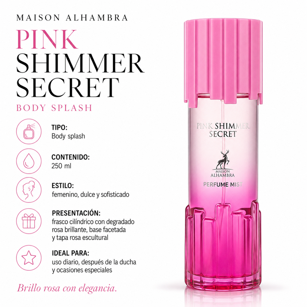 Body Splash Maison Alhambra Pink Shimmer Secret Femenino 250ml