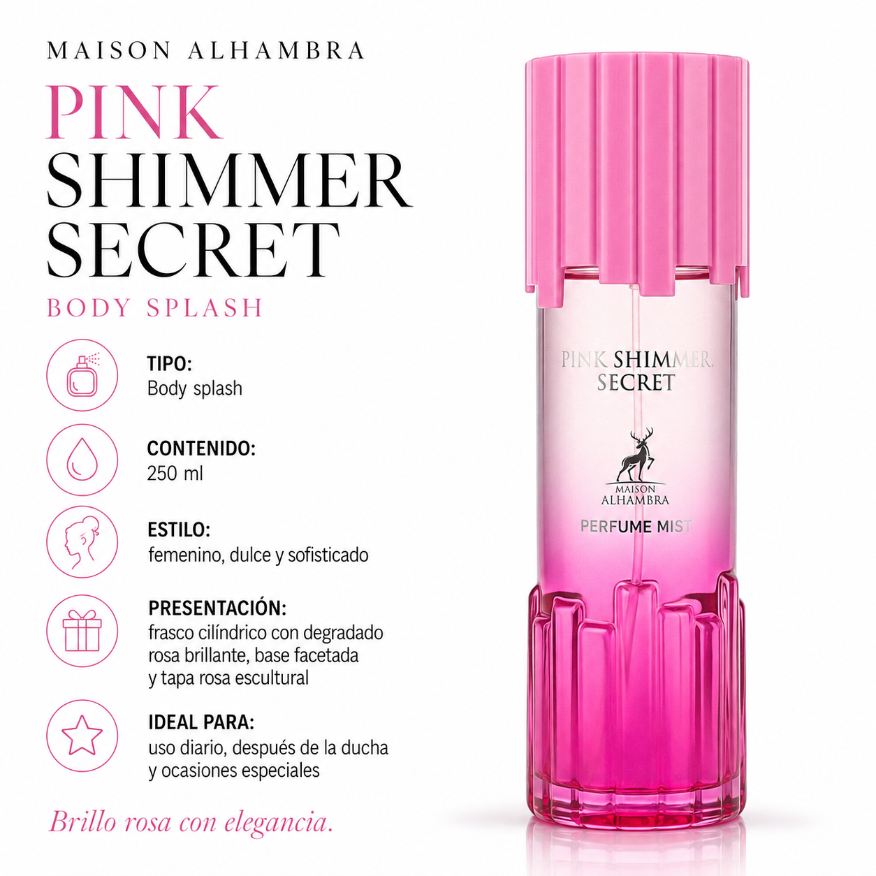 Body Splash Maison Alhambra Pink Shimmer Secret Femenino 250ml