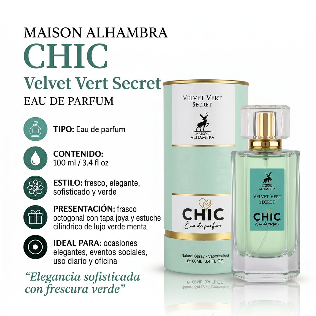 Maison Alhambra Chic Velvet Vert Secret Eau de Parfum Femenino 100ml