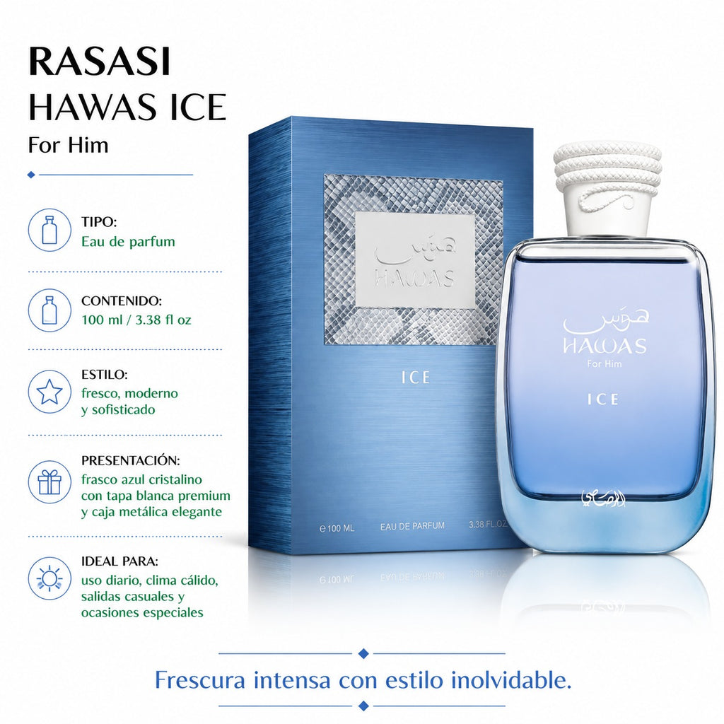 Rasasi Hawas Ice Eau de Parfum Masculino 100ml