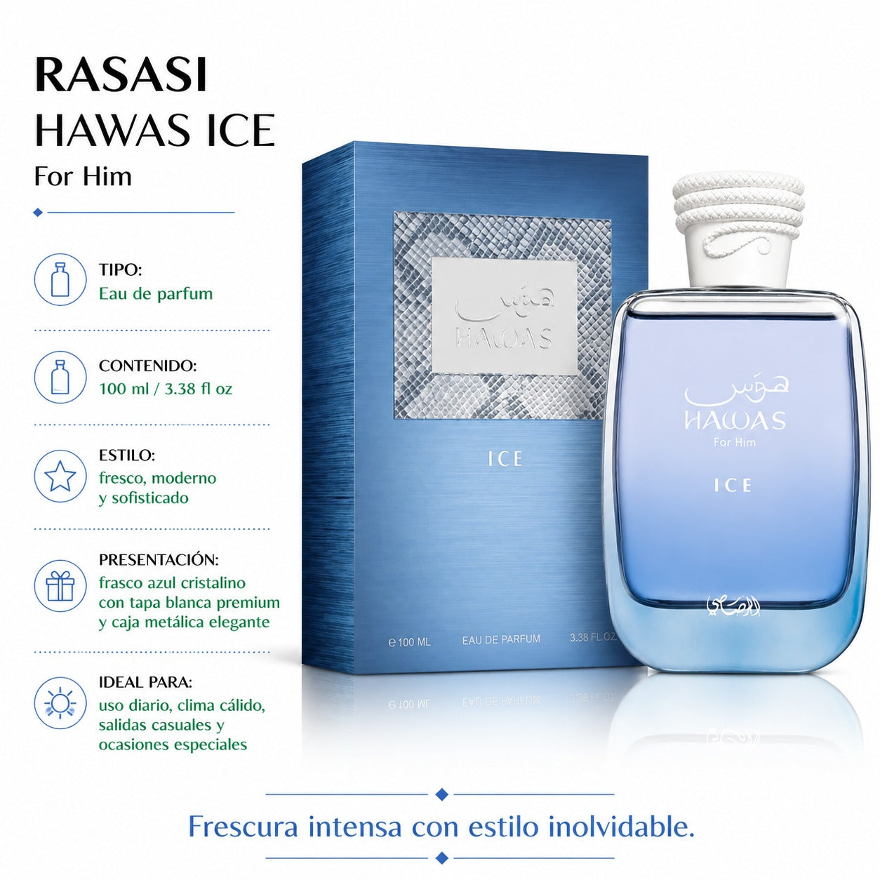 Rasasi Hawas Ice Eau de Parfum Masculino 100ml