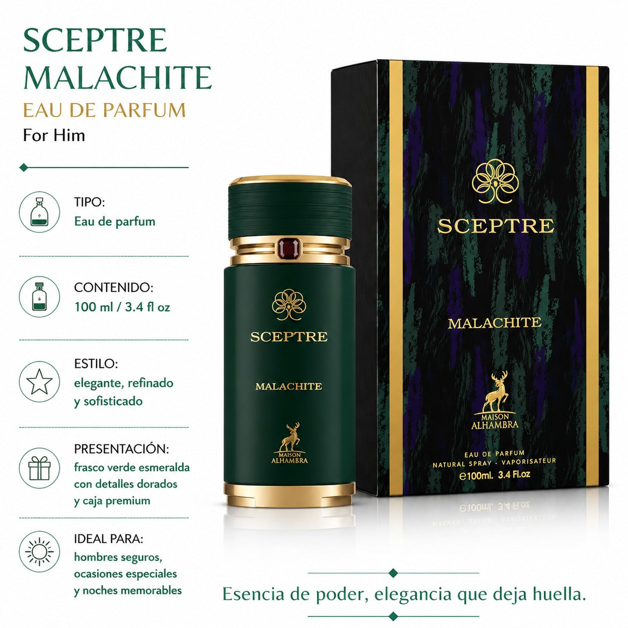 Maison Alhambra Sceptre Malachite Eau de Parfum Unissex 100ml