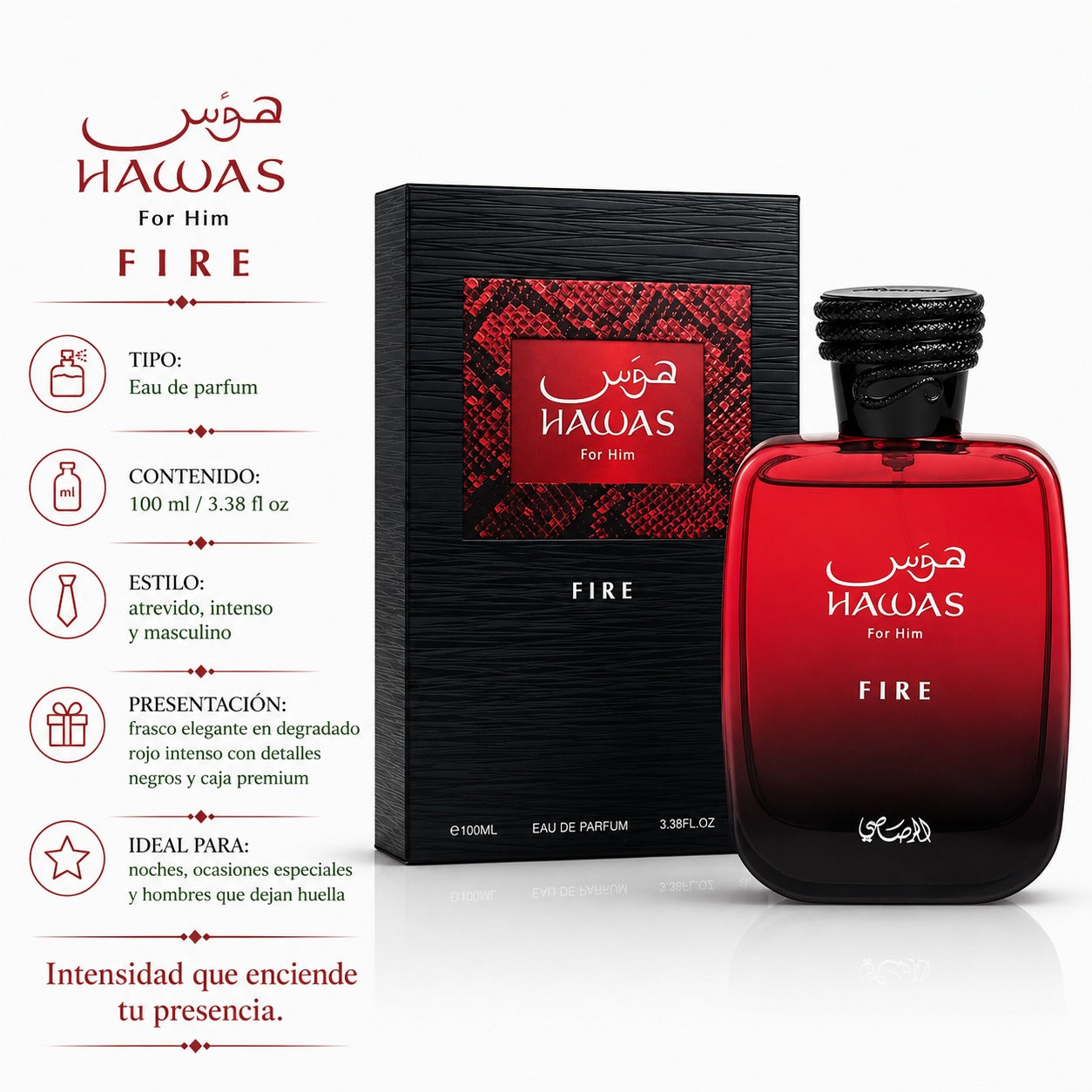 Rasasi Hawas Fire Eau de Parfum Masculino 100ml