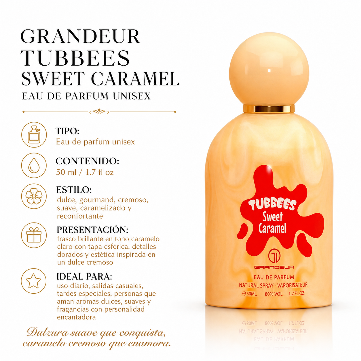 Grandeur Tubbees Sweet Caramel Eau de Parfum Unisex 50ml