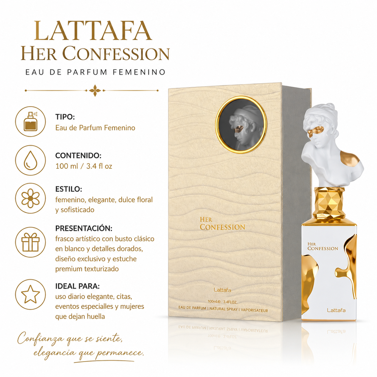 Lattafa Her Confession Eau de Parfum Femenino 100ml