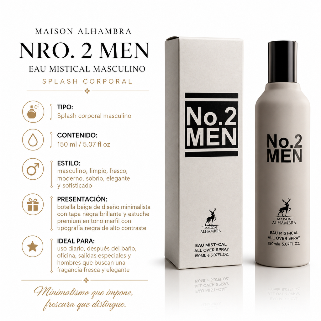 Maison Alhambra Nro.2 Men Eau Mistical Splash Corporal Masculino 150ml
